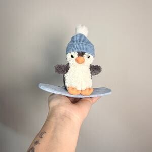 AUTHENTIC Jellycat Peanut Penguin Snowboarding - NWT